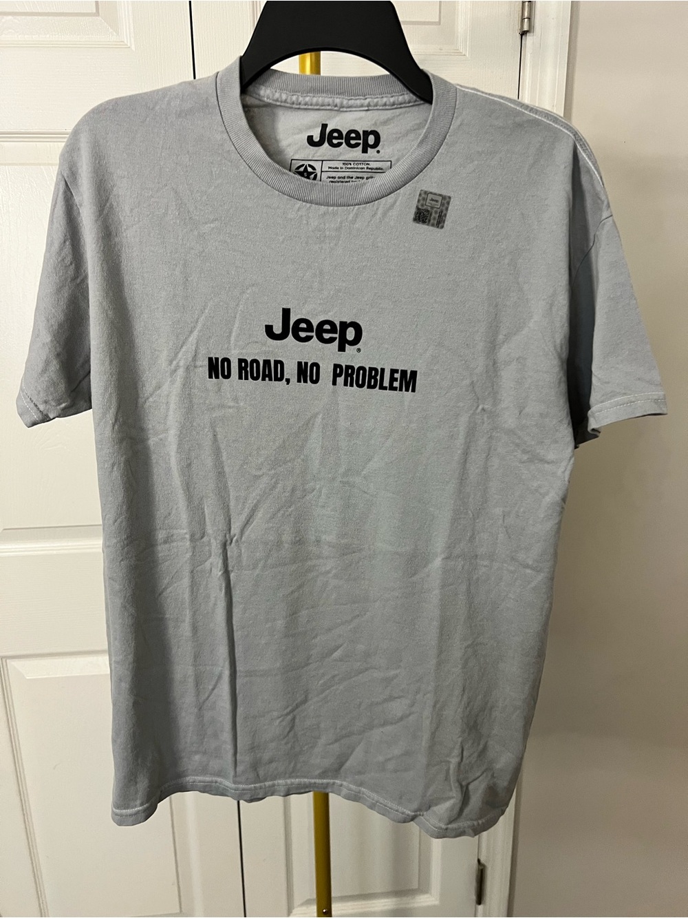 Official Jeep Men’s Light Gray Logo T‑Shirt - No Road, No Problem